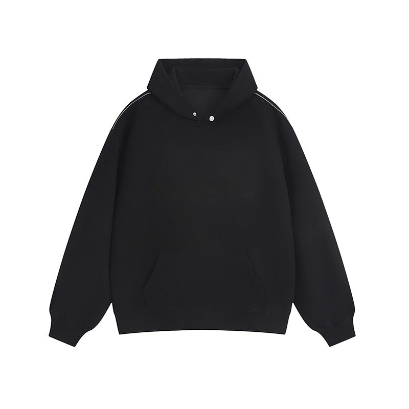 Damen Kapuzenpullover mit praktischen Druckknöpfen und Kängurutasche R&B
