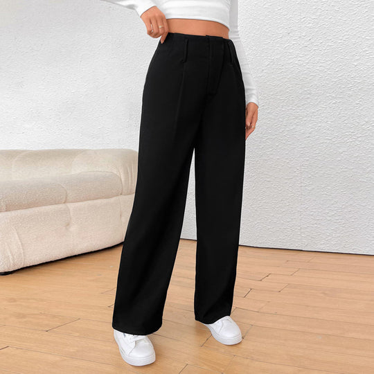Damen Hochtaillierte weite Stoffhose R&B