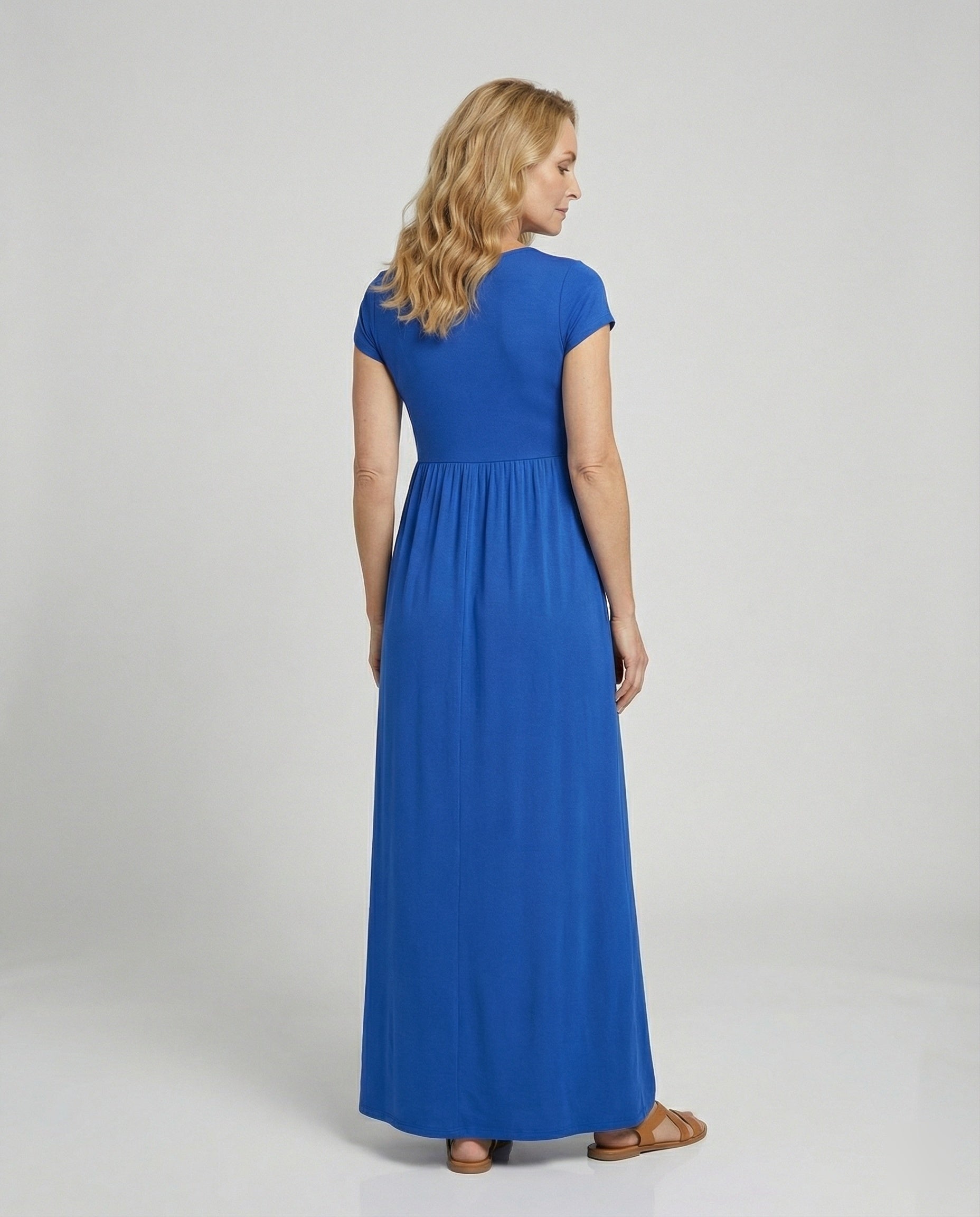 Damen Maxikleid Jersey mit Taschen
