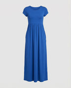 Damen Maxikleid Jersey mit Taschen