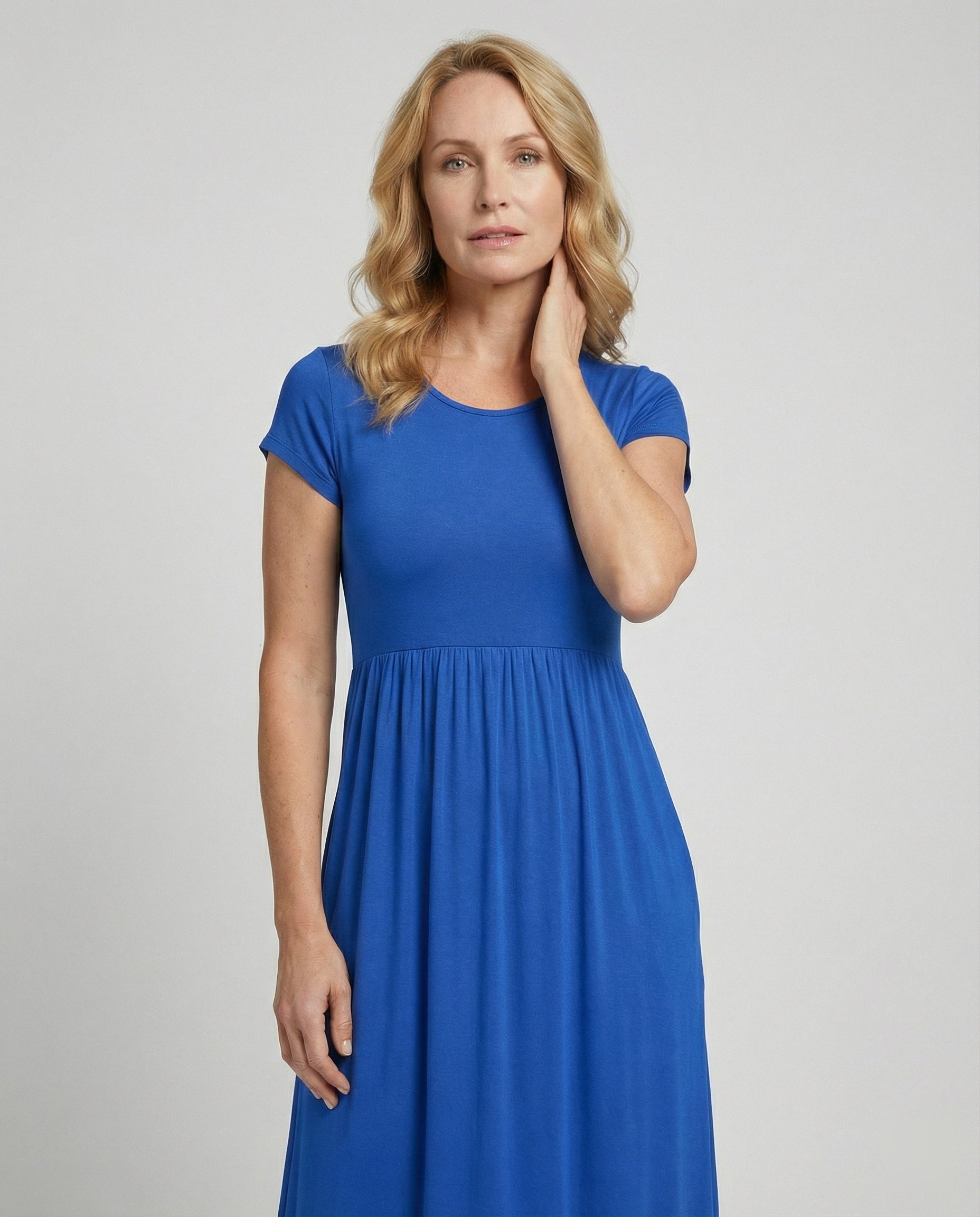 Damen Maxikleid Jersey mit Taschen