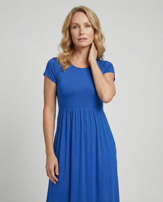 Damen Maxikleid Jersey mit Taschen