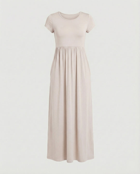 Damen Maxikleid Jersey mit Taschen