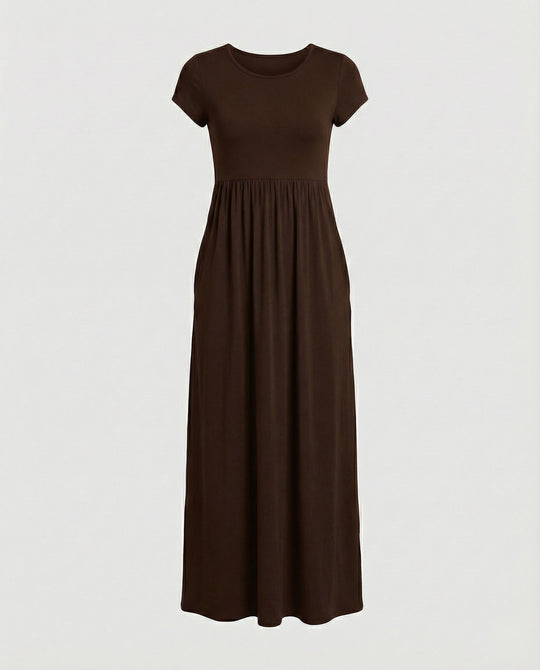 Damen Maxikleid Jersey mit Taschen