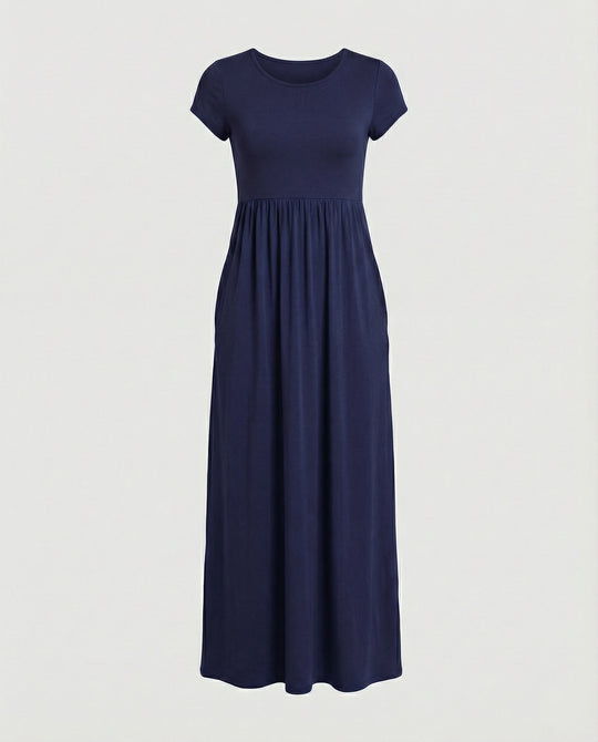 Damen Maxikleid Jersey mit Taschen