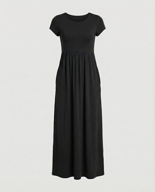 Damen Maxikleid Jersey mit Taschen