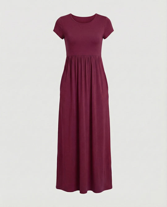 Damen Maxikleid Jersey mit Taschen