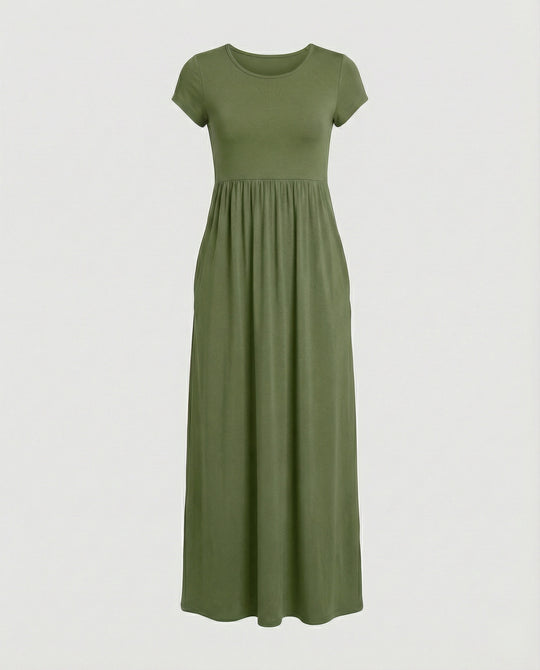 Damen Maxikleid Jersey mit Taschen