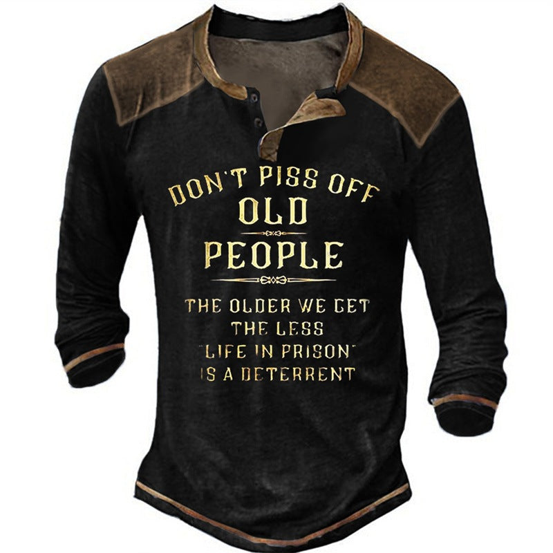 Herren lässiges Langarmshirt mit originellem Druck