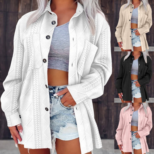 Damen Modische Longbluse mit strukturiertem Design und praktischen Taschen R&B