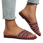 Damen Glamouröse Strandsandalen mit funkelndem Riemendesign R&B