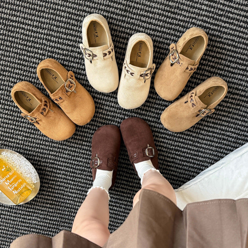 Damen Clogs mit komfortablem Kunstleder-Obermaterial und modischer Schnalle R&B