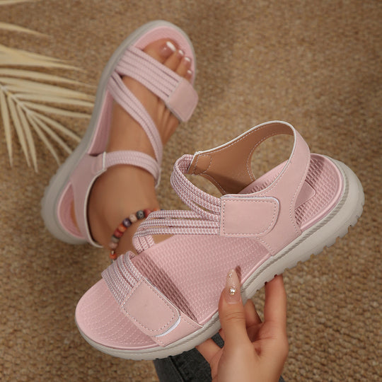 Damen Bequeme Sport-Sandalen mit elastischen Riemen und rutschfester Laufsohle R&B