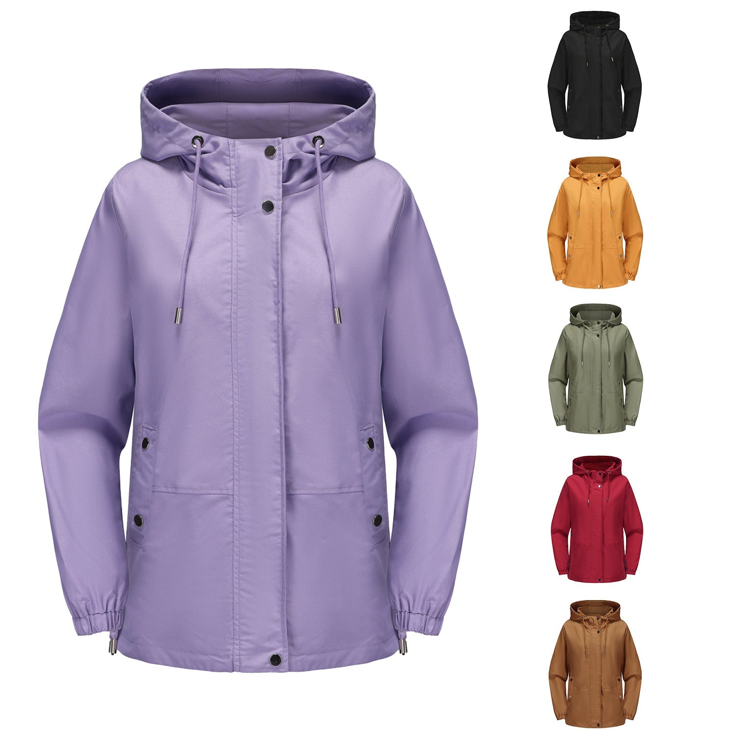 Damen leichte Windjacke mit verstellbarem Bund