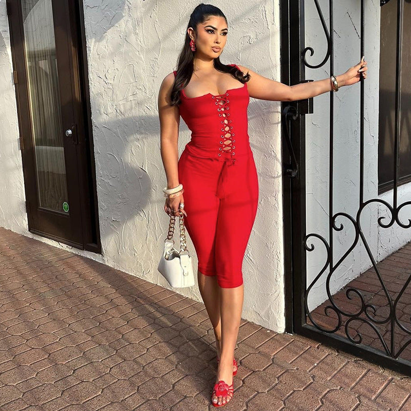 Damen Figurbetontes Midikleid mit Schnürung R&B