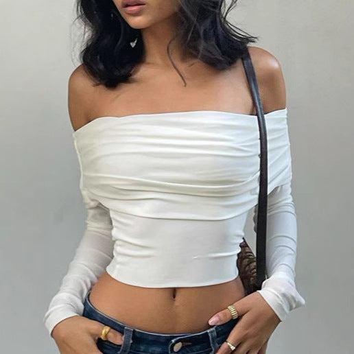Damen Off-Shoulder Oberteil mit gerafften Details R&B