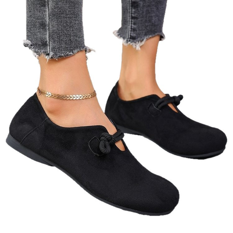 Damen nan geschlossene Kuschel-Pantolette aus Veloursimitat mit dekorativer Kordelschleife und gepolstertem Memory-Fußbett R&B