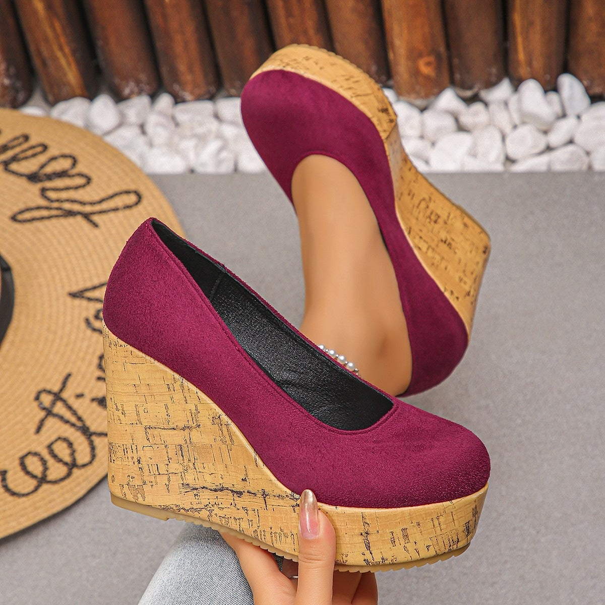 Damen Wedge-Pumps mit zeitgemäßem Kork-Design R&B