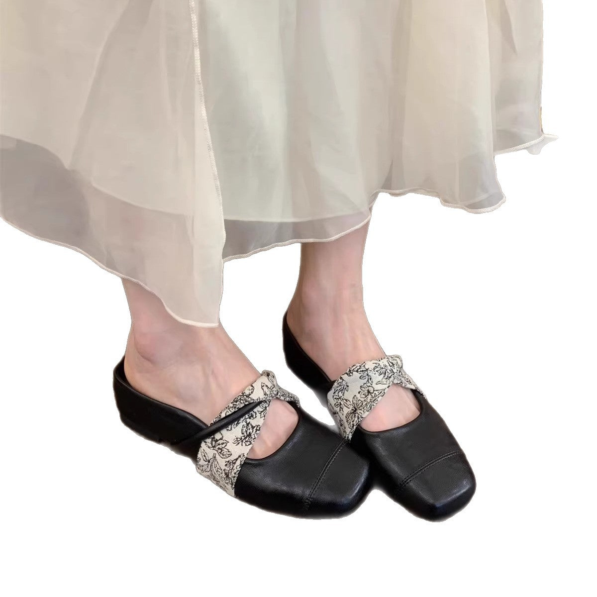 Damen Bequeme Slingback-Schuhe mit floralem Riemen R&B