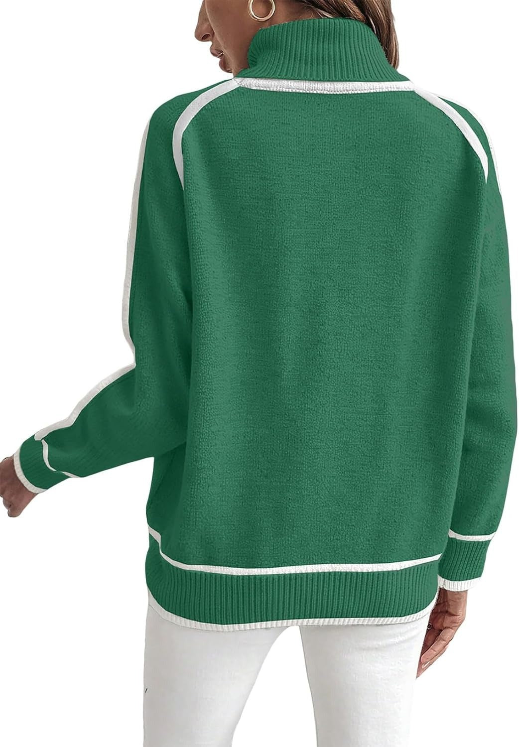 Damen Übergroße Strickpullover mit Stehkragen R&B