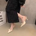 Damen elegante Slingback-Pumps mit zarter Schleifenverzierung R&B