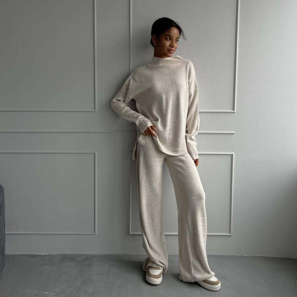 Damen lässiges Sweat-Set mit hohem Kragen und elegantem Schnitt R&B