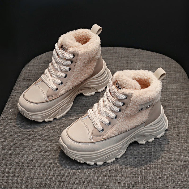Damen Winterliche High-Top Sneaker mit kuscheligem Fleece-Futter und rutschfester Sohle R&B