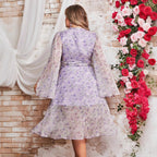 Damen Fließendes Abendkleid mit Blumenmuster R&B