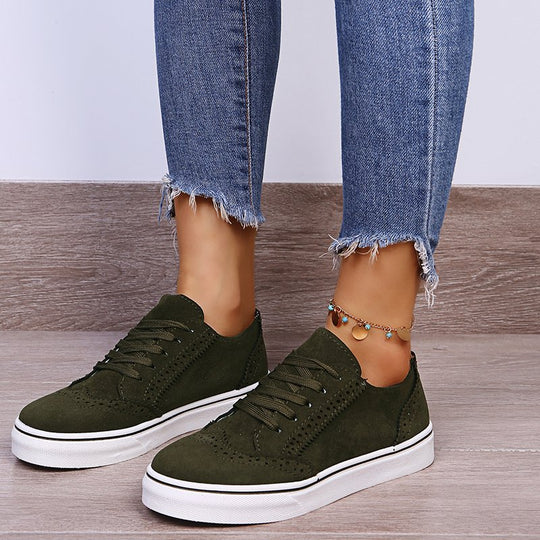 Damen lässige Sneaker mit edlen Perforationen R&B