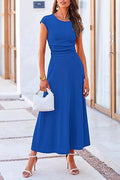Damen Maxikleid mit Raffinierten Raffungselementen und Elegantem Schnitt R&B