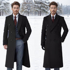 Herren eleganter Doppeltbreasted-Mantel aus hochwertigem Material R&B