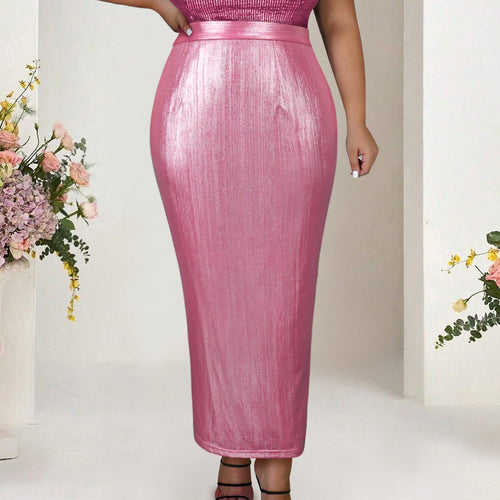 Damen Eleganter Pailletten-Midi-Rock R&B
