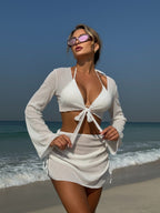 Damen luftige Strandbekleidung mit offenen Ärmeln R&B