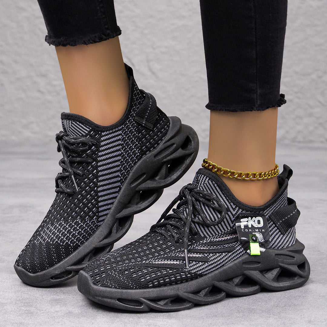 Damen Sportliche Laufschuhe mit atmungsaktiver Strickoberfläche und innovative Dämpfungstechnologie R&B