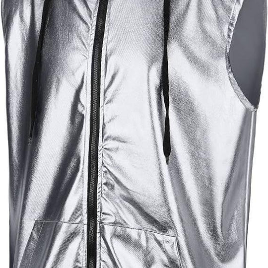 Herren Kapuzenweste mit glänzendem Obermaterial und praktischen Taschen R&B