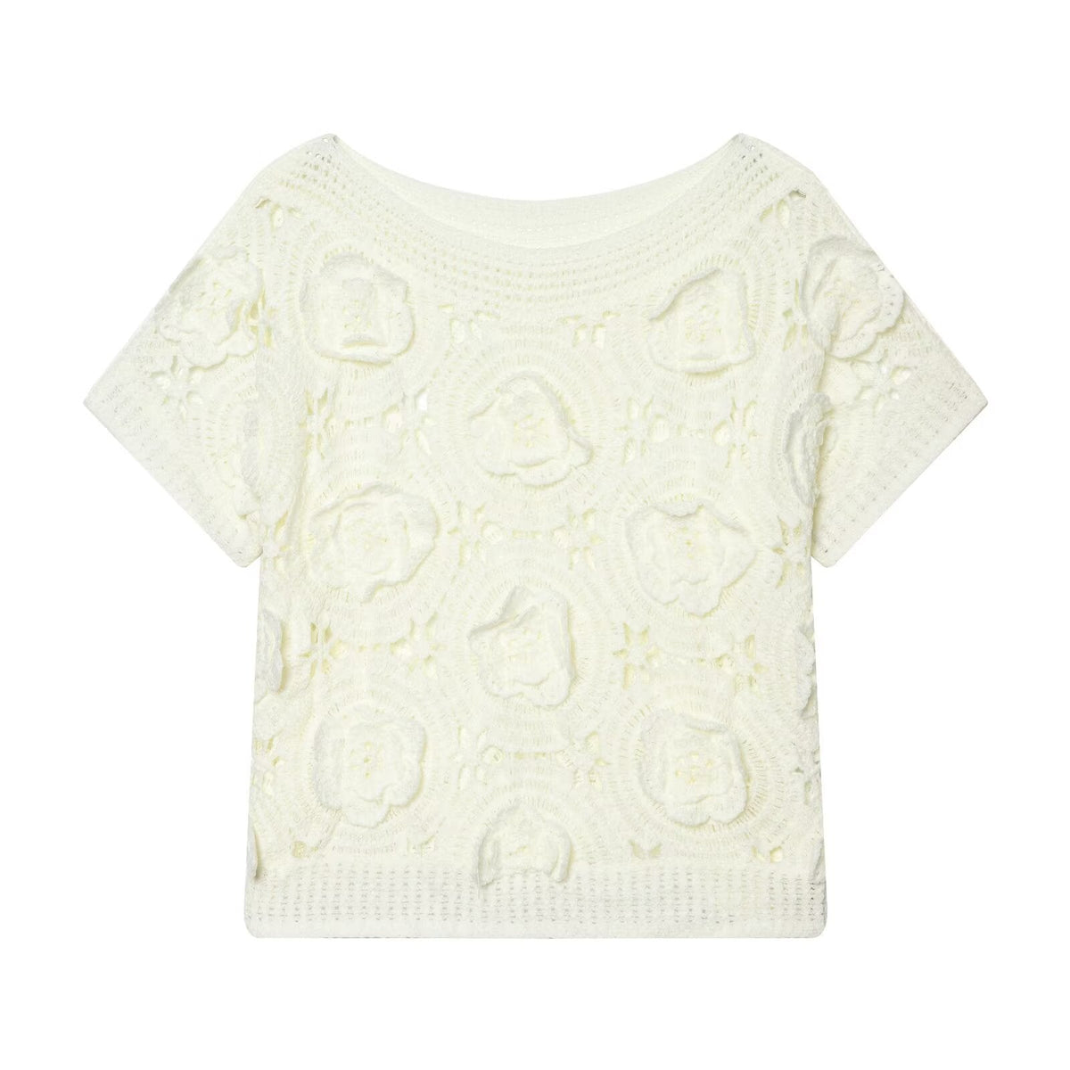 Damen Strickoberteil mit floralem Strukturmuster R&B