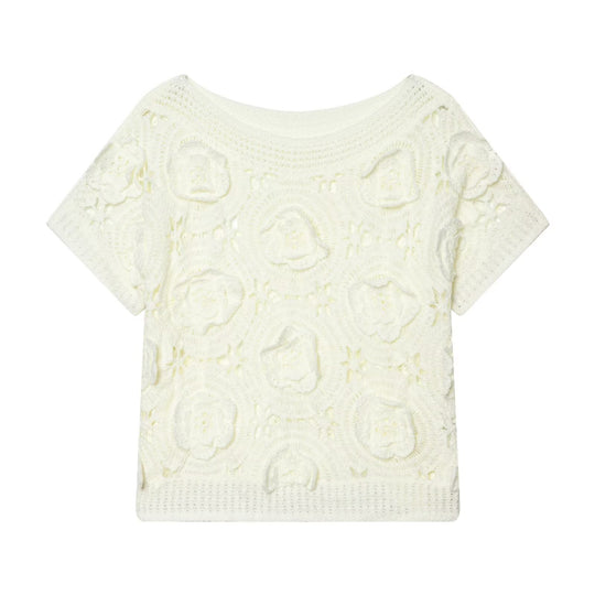 Damen Strickoberteil mit floralem Strukturmuster R&B