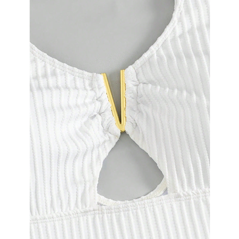 Damen High-Waist Badeanzug mit Cut-Out R&B