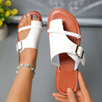 Damen modische Sandalen mit geflochtenem Riemen und verstellbarem Schnallenverschluss R&B