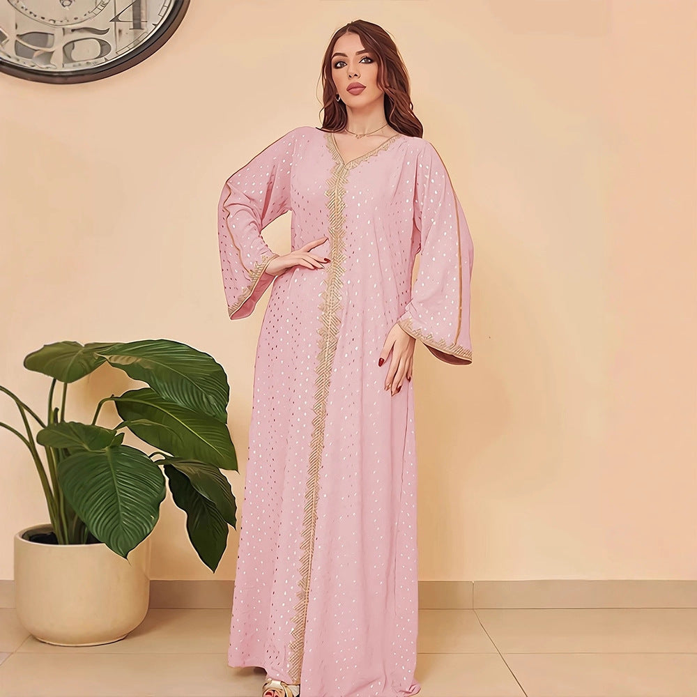 Damen Elegantes Kaftan Kleid R&B
