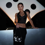 Damen Stylisches Cropped Top mit Halterhals und Bügeln R&B
