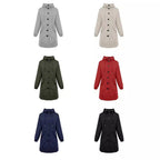Damen nan leichter Regenparka mit Kapuze, überlanger Knopfleiste, Tunnelzug und aufgesetzten Taschen R&B