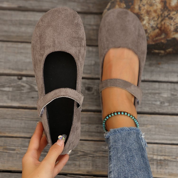 Damen Ballerinas mit verstellbarem Klettverschluss und weichem Obermaterial R&B