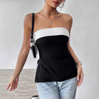 Damen Bandeau-Top mit eleganten Farbblockdesign R&B