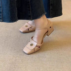 Damen Elegante Riemchen-Pumps mit floralem Dekor und komfortablem Blockabsatz R&B