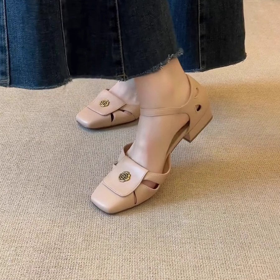Damen Elegante Riemchen-Pumps mit floralem Dekor und komfortablem Blockabsatz R&B