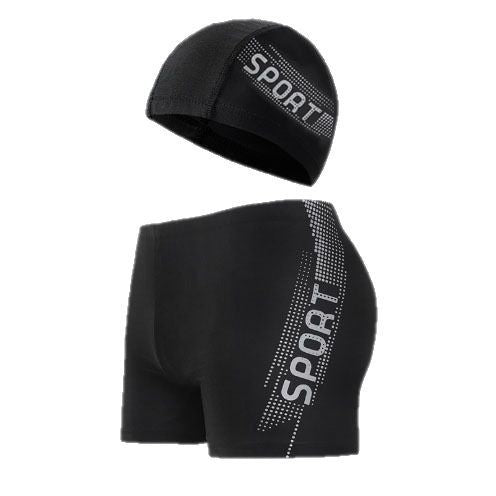 Herren Sportliche Schwimmshorts mit passender Badekappe R&B