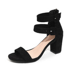 Damen Blockabsatz Sandalen mit verstellbaren Riemen und rutschfester Sohle R&B