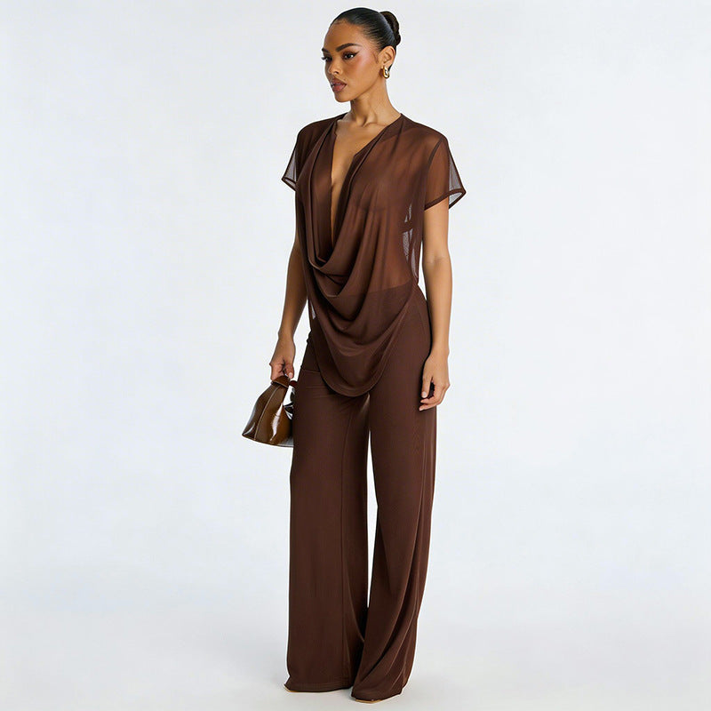 Damen Elegantes Oversized-Outfit aus fließendem Material R&B