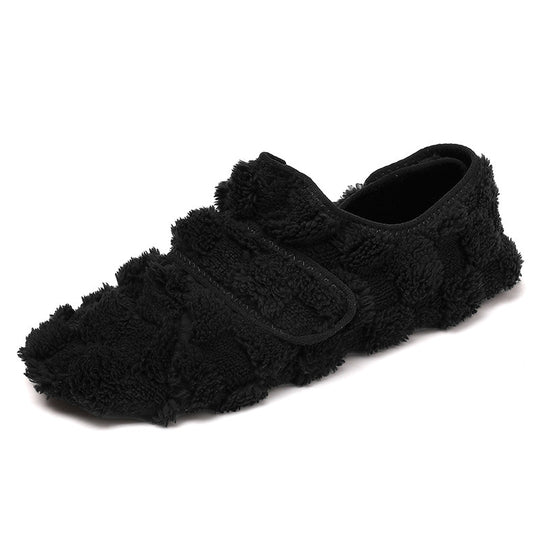 Damen Flauschige Hausschuhe mit verstellbarem Klettverschluss R&B